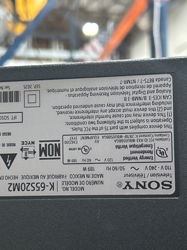 Photo 1 of *** PARTS ONLY ***Sony BRAVIA 2 II 65 Inch 4K Ultra HD LED Smart TV with Google TV and Exclusive Features for PlayStation®5 (K-65S20M2), 2025 Model