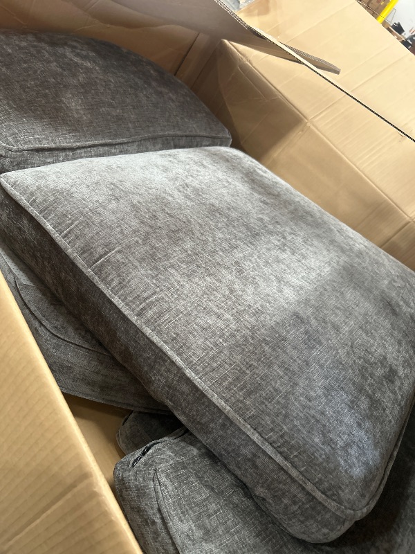 Photo 1 of *** SEE NOTES ***Merax Modern U-Shaped Cloud Couch Set with Oversized Chaise Lounge, Chenille 6-Seat Sectional Sofa Sleeper Bed with Cup Holders for Living Room Dark Gray