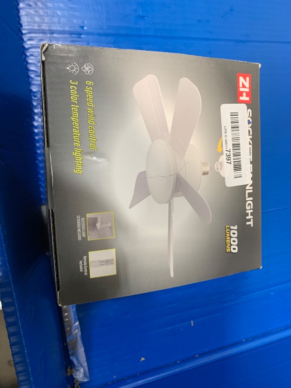 Photo 1 of **MISSING REMOTE & EXTENDERS** OKYUK Ceiling Fans with Lights,17in Small Ceiling Fan ceiling fans with and remote, with 6-Speeds, definite time, Dimmable LED, E26/E27 Base, for Bedroom, Kitchen, Living Room,Garage Fan (White)