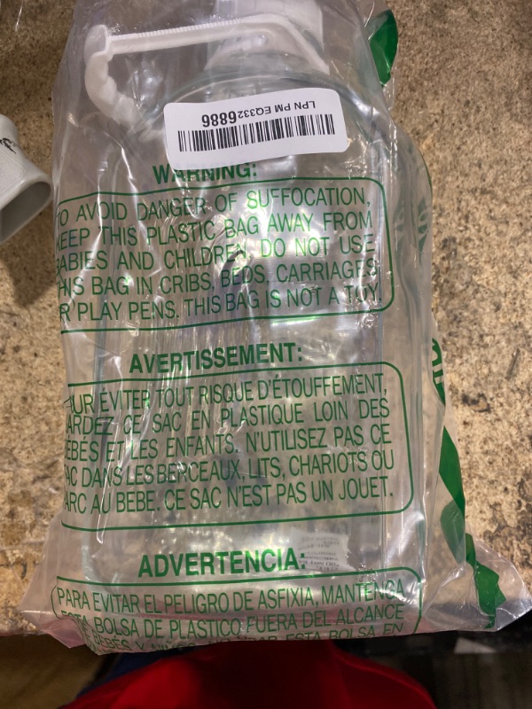 Photo 1 of ***(MISSING PARTS)***2 Qt Glass Milk Bottle with Reusable Strong Airtight SCREW LID, 64 Oz Glass Juice Bottles for Almond Milk, Oat/Nut Milk- 0.5 Gal Water Bottle with 2 Exact Scale Lines, Extra Handle AND Cap?