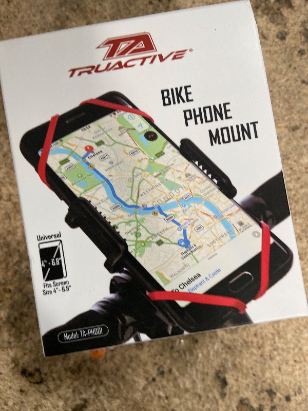 Photo 1 of TruActive Premium Bike Phone Mount Holder | Universal Cell Phone Mount for 4"-7" Phones | Includes 6 Reusable Color Bands | Tool Free Handlebar Mount for Bicycle, Motorcycle, Electric Scooter, ATV