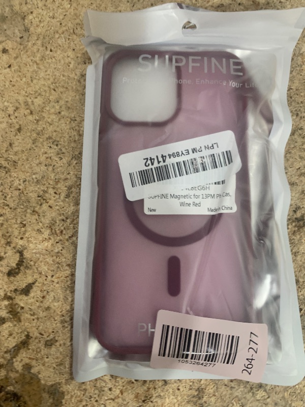 Photo 1 of SUPFINE Magnetic for iPhone 13 Pro Max Case (Compatible with MagSafe) (Military Grade Drop Protection) Slim Translucent Matte Shockproof with Anti-Fingerprint Phone Case,Wine Red