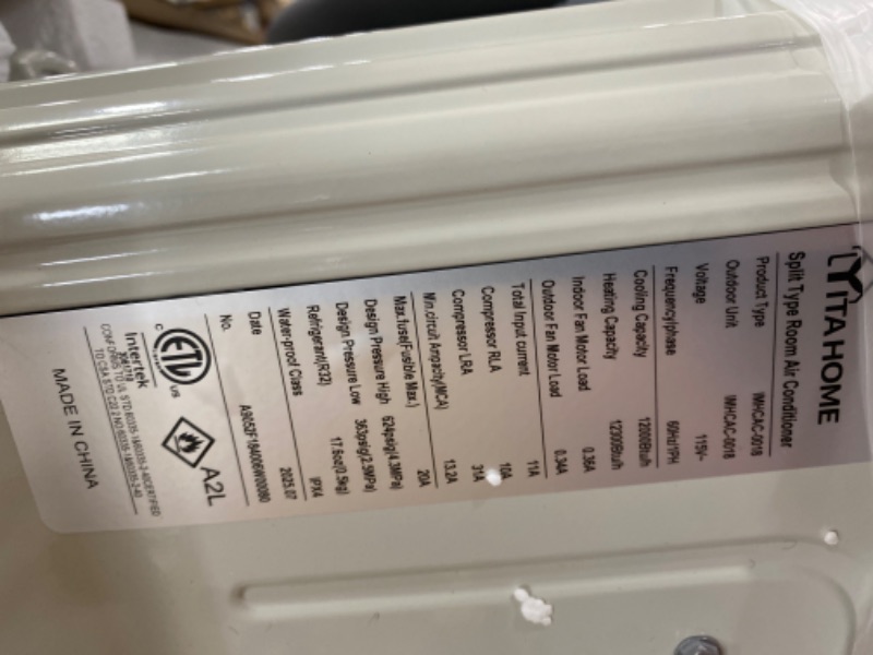Photo 1 of *****************THIS IS ONLY THE OUTDOOR UNIT***************
YITAHOME 12000 BTU Mini Split Air Conditioner Heat Pump System, Wifi Enabled 20 SEER2 115V Inverter Ductless AC Cool Up to 750 Sq. Ft, Compatible with Alexa, Complete Installation Kit, White