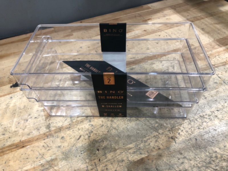 Photo 1 of BINO | Plastic Storage Bins, Medium | THE HANDLER COLLECTION | Multipurpose Organizer Bins | Kitchen Pantry Organizers and Storage | Clear Containers for Organizing Home | Freezer Organizer