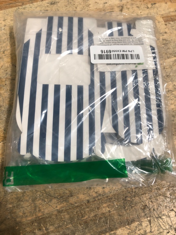Photo 1 of Restaurantware Bio Tek 4 x 2.5 x 2.5 Inch Gable Boxes For Party Favor, 25 Striped Gift Boxes - Clear Window, Built-In Handle, Blue And White Paper Barn Boxes, Disposable, For Parties