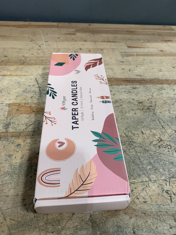 Photo 1 of 10 Inch Light-Gray Taper Candles for Home Decoration, 10 Pack Unscented Candlesticks for Dinner Wedding Party, Smokeless and Dripless Candle Sticks