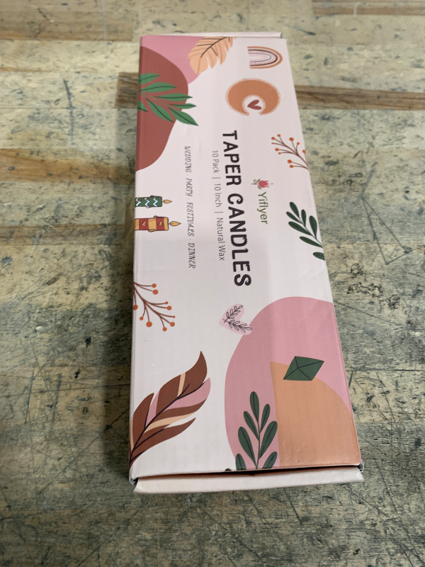 Photo 1 of 10 Inch Grayish-Brown Taper Candles for Home Decoration, 10 Pack Unscented Candlesticks for Dinner Wedding Party, Smokeless and Dripless Candle Sticks