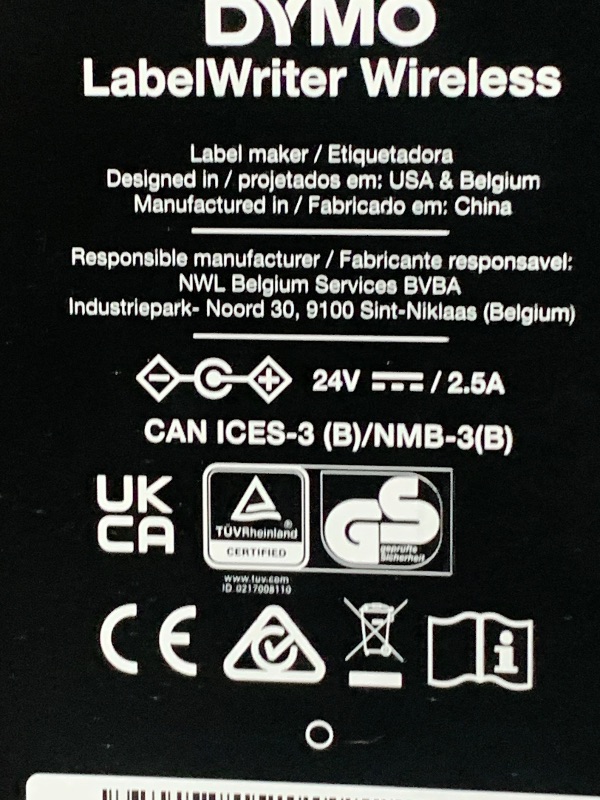Photo 1 of DYMO LabelWriter Wireless Label Printer | Direct Thermal Printer Great for Shipping Warehouse Labels Name Badges Barcodes and More Connect Through Wi-Fi for Home & Office Organization Black