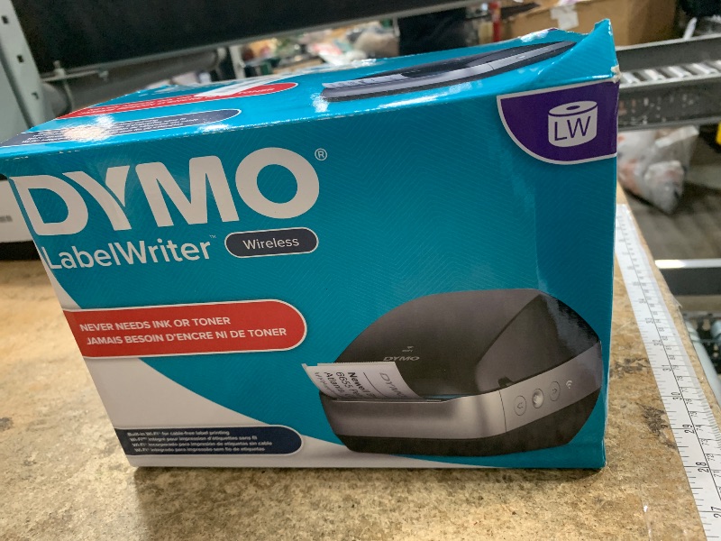 Photo 1 of DYMO LabelWriter Wireless Label Printer | Direct Thermal Printer Great for Shipping Warehouse Labels Name Badges Barcodes and More Connect Through Wi-Fi for Home & Office Organization Black