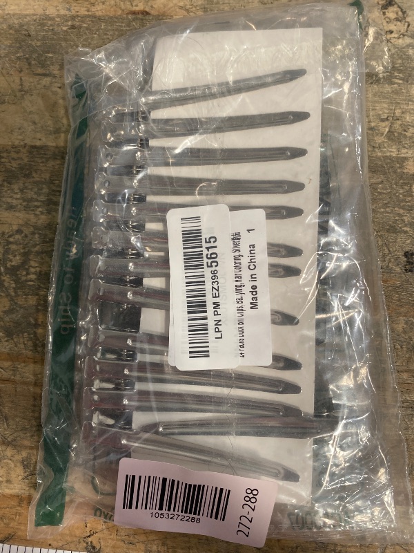 Photo 1 of 24 Packs Duck Bill Clips, Bantoye 3.5 Inches Rustproof Metal Alligator Curl Clips with Holes for Hair Styling, Hair Coloring, Silver