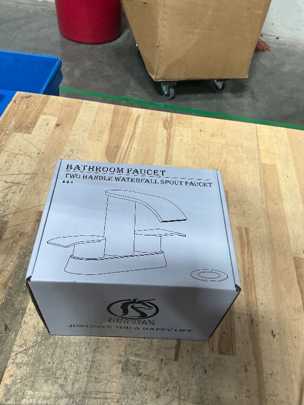 Photo 1 of ***SEE NOTES*** 
Patent No. : US D983,326 S, Ultimate Unicorn Bathroom Faucet for Sink Chrome, 4 Inch Bathroom Sink Faucet for 3 Hole or 2 Hole, 2 Handle Waterfall Faucets with Pop up Drain, Patent No. : US D983,326 S