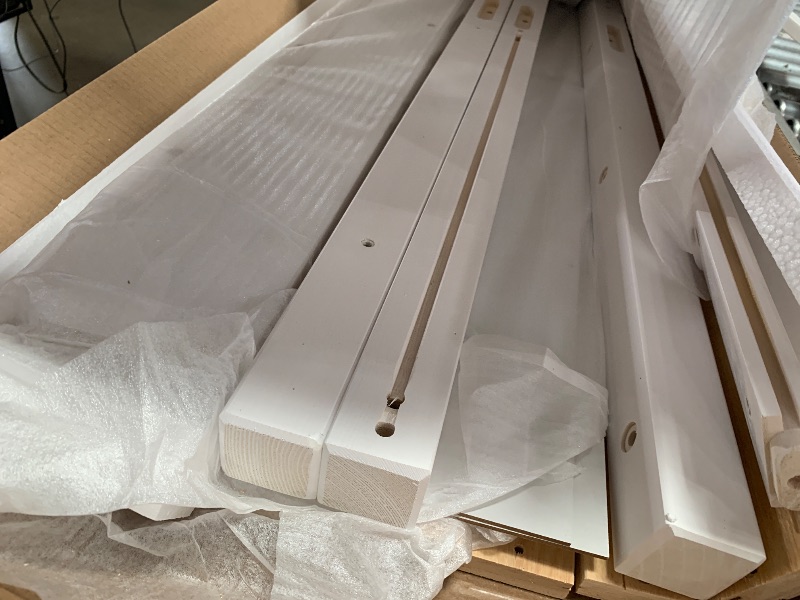 Photo 1 of *** not complete set 1 of 2 ***Okak Twin Size Low Loft Bed with Playhouse Loft Bed Frame with Drawer, Shelf and Stairs for Teens, Girls or Boys Loft, Strong Wood Slats Support, Loft Bed with Stairs for Storage, White