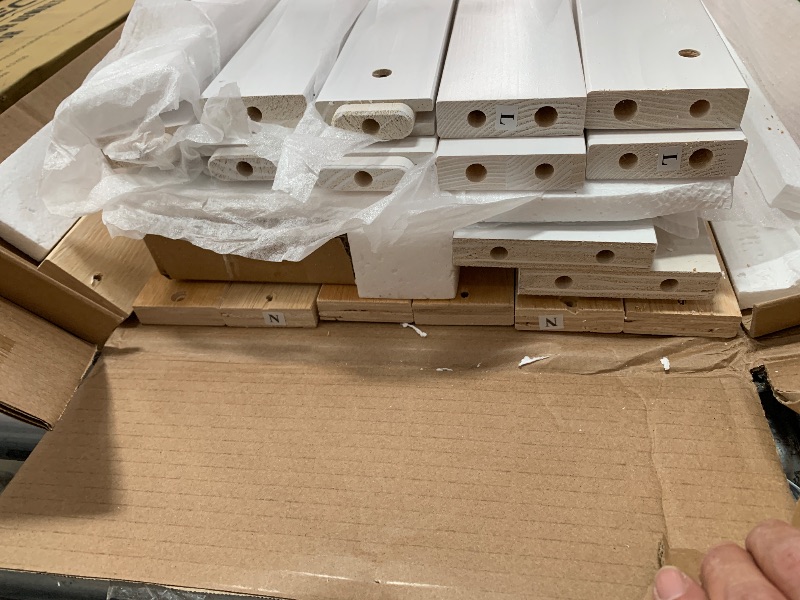 Photo 1 of *** not complete set 1 of 2 ***Okak Twin Size Low Loft Bed with Playhouse Loft Bed Frame with Drawer, Shelf and Stairs for Teens, Girls or Boys Loft, Strong Wood Slats Support, Loft Bed with Stairs for Storage, White