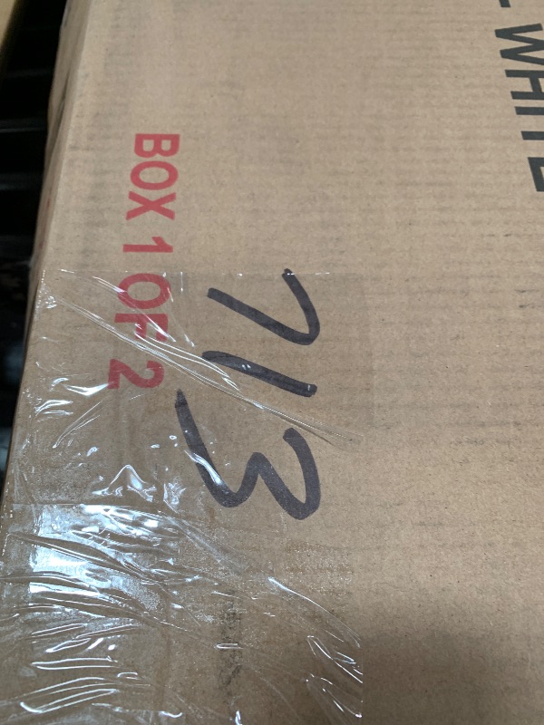 Photo 1 of *** not complete set 1 of 2 ***Okak Twin Size Low Loft Bed with Playhouse Loft Bed Frame with Drawer, Shelf and Stairs for Teens, Girls or Boys Loft, Strong Wood Slats Support, Loft Bed with Stairs for Storage, White