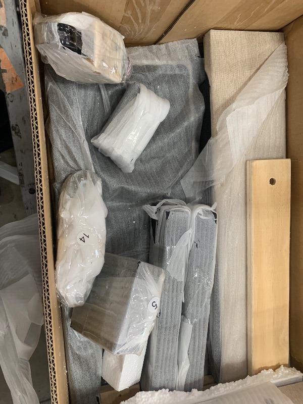 Photo 1 of *****************INCOMPLETE ITEM, THIS IS ONLY BOX #2 OUT OF 2*****************
PVWIIK Full Size Daybed with Trundle for Bedroom,Guest Room,Solid Wood Bed Frame w/Wood Slat Support,Upholstered Backrest for Adults/Kid,No Box Spring Needed, Beige