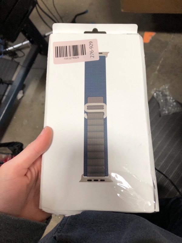 Photo 1 of (used/fair) (dirty) Apple Watch Band - Alpine Loop (49mm) - Blue with Rugged Titanium Finish - Large