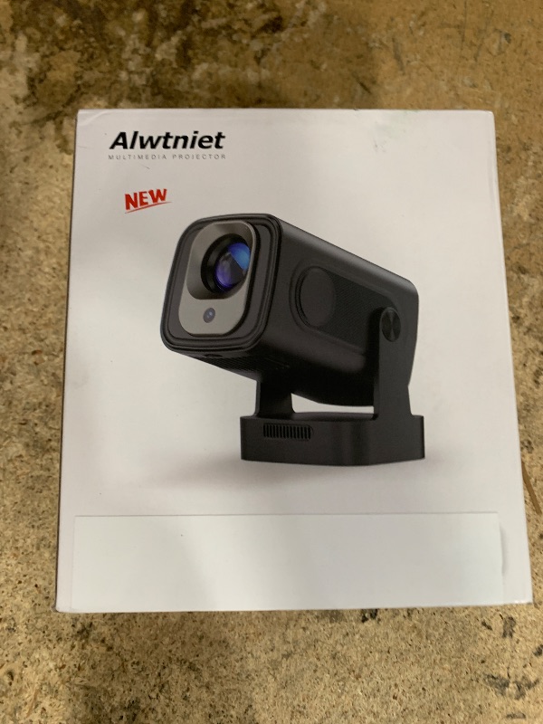 Photo 1 of ?Auto Focus &1080P?Alwtniet Mini Portable Projector, 4k Support Smart Proyector with Wifi and Bluetooth For Outdoor, 5W Speaker, Built in Apps,Home Theater, Bluetooth Movie Projector (Black)