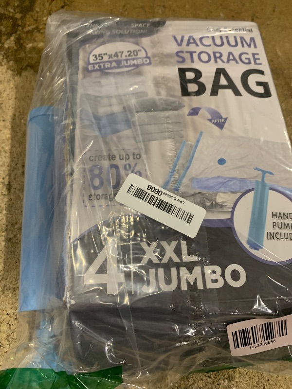 Photo 1 of 4 Pack XXL Jumbo Vacuum Storage Bags, Extra Large Vacuum Seal Bags for Comforters, Bedding, Blanket Storage, Giant Space Saver Bags for Huge Stuffed Toy(47.2x35 in)