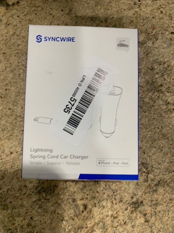 Photo 1 of [Apple MFi Certified] Syncwire iPhone Car Charger 32W Super Fast Car Phone Charger Cigarette Lighter USB Car Adapter with Build-in 5FT Coiled Lightning Cable for Apple iPhone 14/13/12/11/XR/Max, iPad
