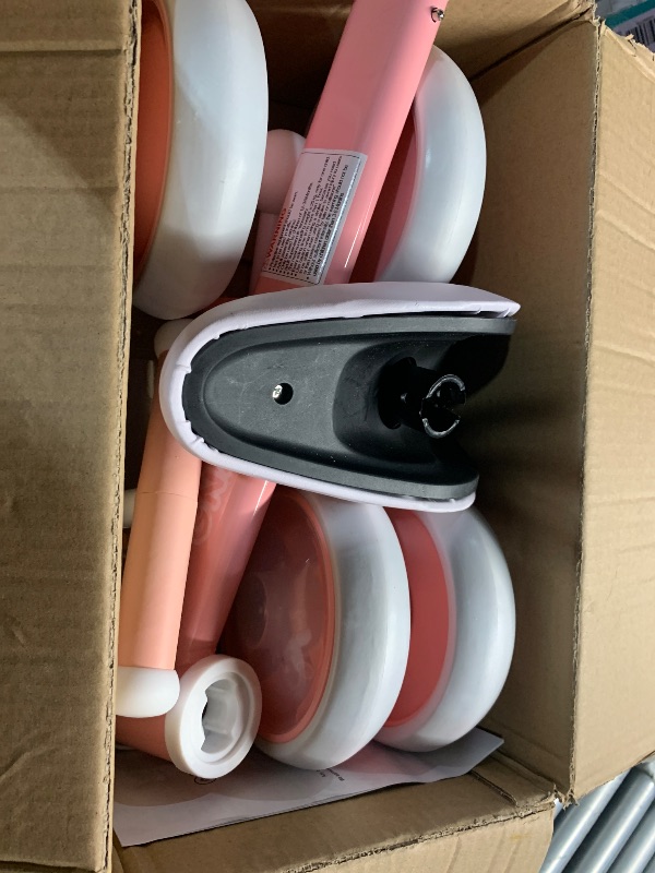 Photo 1 of ***(PARTS ONLY/ MAJOR DAMAGE/ NON FUNCTIONAL)***GNAYUIJ Colorful Lighting Baby Balance Bike for 1 Year Old Girl Gifts, 12-24months Kids Toys Toddler 1st Birthday Gifts,No Pedal Infant 4 Wheels Bicycle?Pink