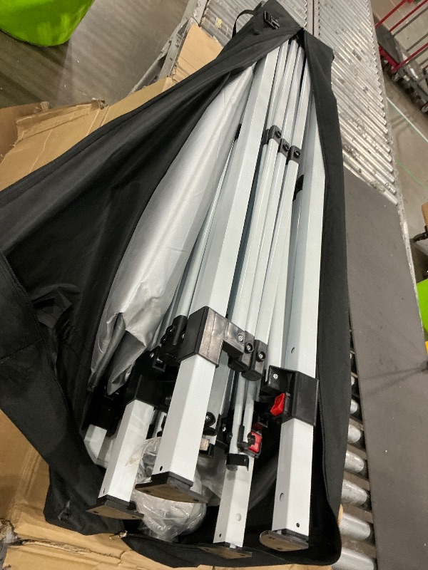 Photo 1 of *MISSING SOME HARDWARE PARTS* 10x20 Pop Up Canopy with 6 Sidewalls - Heavy Duty Outdoor Canopy Tent with Portable Roller Bag - 3 Adjustable Height, 4 Weight Bags, 8 Stakes & 6 Guy Ropes Included, White