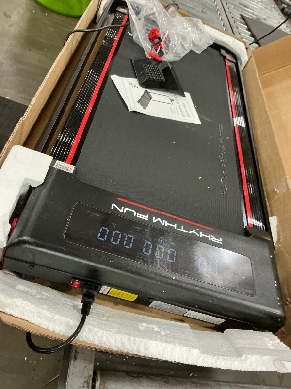 Photo 1 of *POWERS ON** RHYTHM FUN Treadmill with Incline, Walking Pad with Handle Bar,300lbs Walking Pad with APP, Portable Folding Walking Treadmills for Home/Office with Low Noise