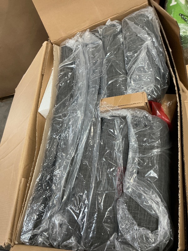 Photo 1 of *ONLY CHAIRS* Zevemomo 6-Piece Solid Wood Dining Table Set, Including 1 Dining Table, 4 Upholstered Chairs and 1 Bench, Wooden Legs Dining Table Set for Dining Room, Kitchen, Restaurant, Dark Grey