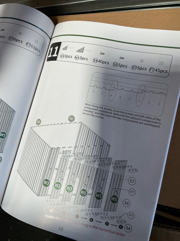 Photo 1 of *PARTIAL SET// NO REFUNDS FINAL SALE** BOX 2 OF 2 ONLY** DWVO 8' x 6' Outdoor Storage Shed, Waterproof Metal Garden Shed with Windows, Lockable Doors, and Sloped Roof for Patio, Backyard, Lawn, Tool Storage, Bike Shed, Pet Shelter (Gray + White)
