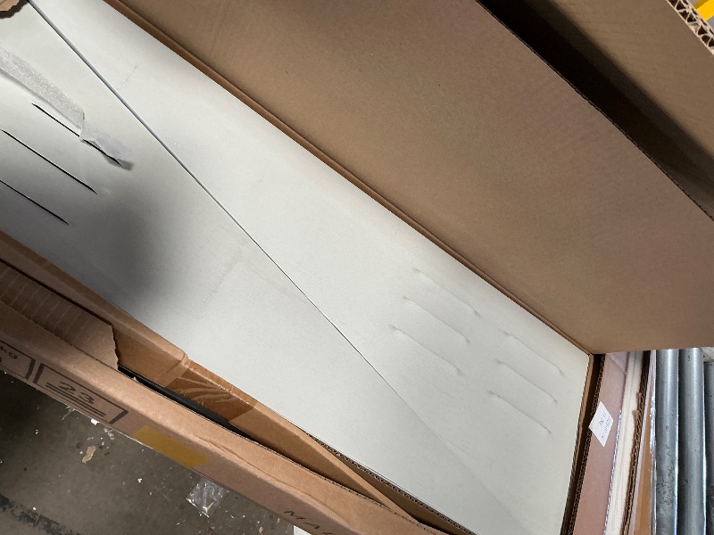 Photo 1 of *PARTIAL SET// NO REFUNDS FINAL SALE** BOX 2 OF 2 ONLY** DWVO 8' x 6' Outdoor Storage Shed, Waterproof Metal Garden Shed with Windows, Lockable Doors, and Sloped Roof for Patio, Backyard, Lawn, Tool Storage, Bike Shed, Pet Shelter (Gray + White)