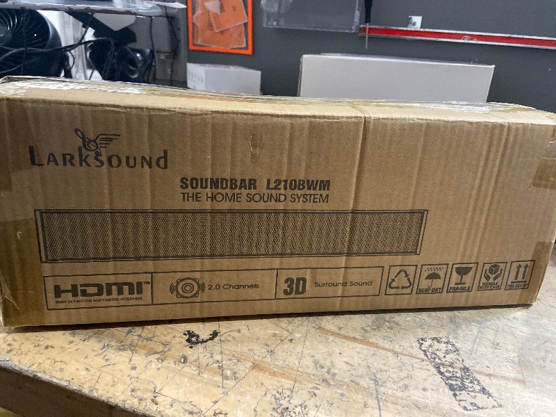 Photo 1 of LARKSOUND 2.1 CH Sound Bar with Built-in Subwoofer, Small Soundbar for TV, PC, Gaming, Mini TV Speaker with Bluetooth/HDMI ARC/Optical/AUX/USB Connections