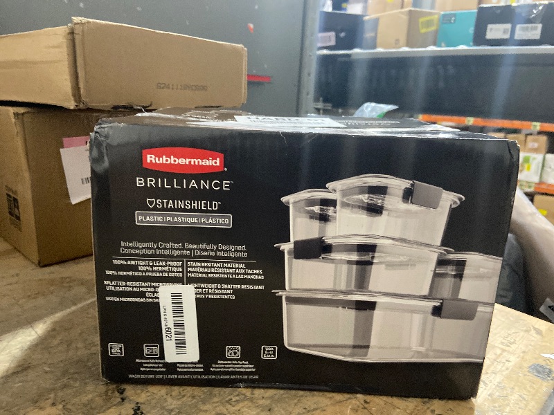 Photo 1 of ****************MISSING 2 SMALL CONTAINER*************
Rubbermaid Brilliance Food Storage Containers, Set of 5 (10 Pieces), BPA-Free, Leak-Proof, Clear