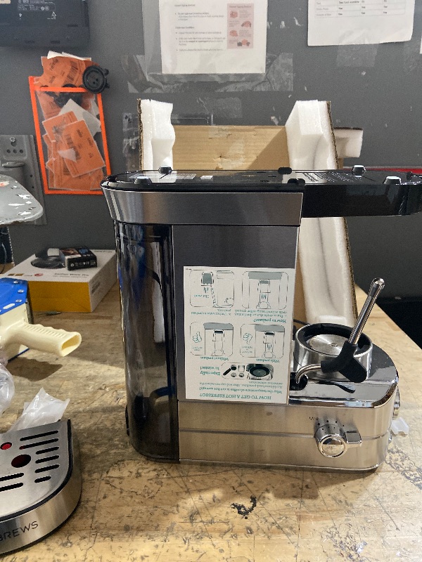Photo 1 of CASABREWS CM5418 Espresso Machine 20 Bar, Compact Espresso Maker with Steam Milk Frother, Stainless Steel Coffee Machine with 34oz Removable Water Tank for Cappuccino, Latte, Silver