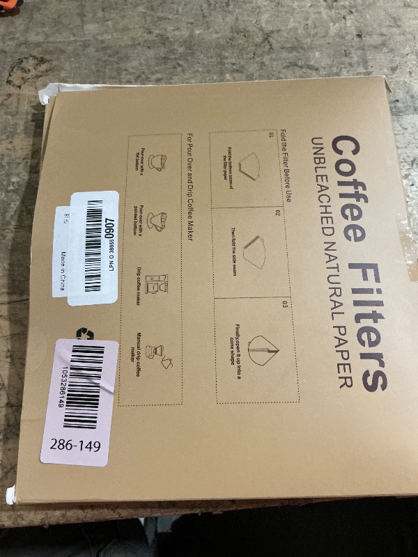 Photo 1 of #4 Cone Coffee Filters,100 Count Disposable Coffee Paper Filters,Unbleached Cone Filters 8-12 Cup, Filters For Pour Over and Drip Coffee Maker (100, #04)
