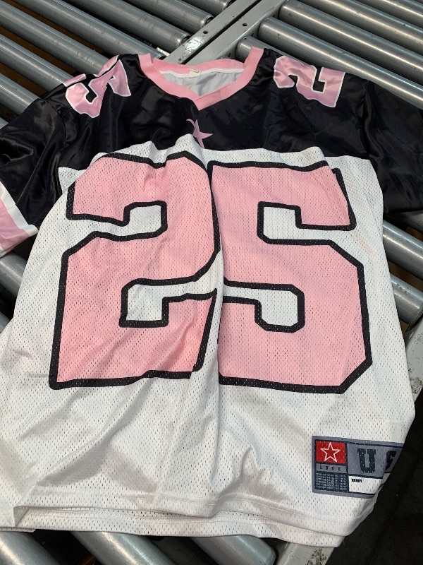 Photo 1 of (used)(see all images) BEAUDRM Men's Number Graphic Jersey Shirts Short Sleeve Striped Casual XX-Large