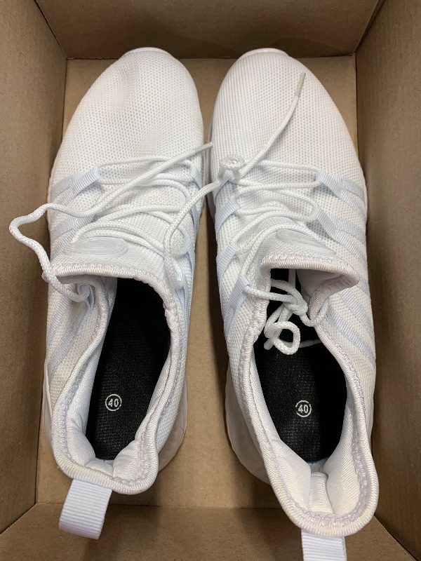 Photo 1 of (see all images) Feethit Womens Slip On Walking Shoes Non Slip Running Shoes Breathable Workout Shoes Lightweight Gym Sneakers White Size 9