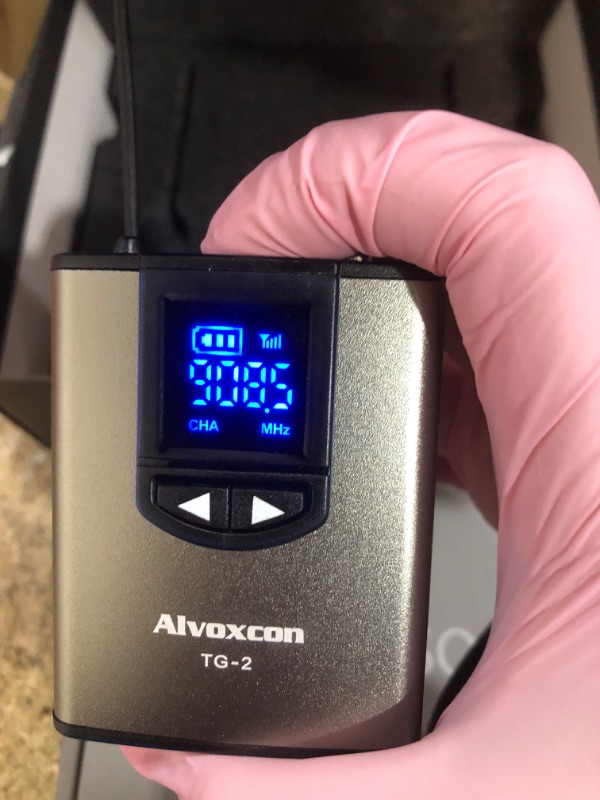 Photo 1 of **PARTIAL SET/MISSING RECEIVER** Alvoxcon Wireless Headset Lavalier Microphone System Wireless Lapel Mic Best for iPhone, DSLR Camera, PA Speaker, YouTube, Podcast, Video Recording, Conference, Vlogging, Church, Interview, Teaching