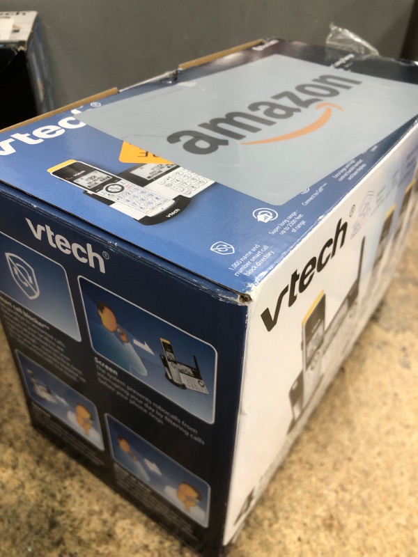 Photo 1 of **MISSING PARTS**VTech IS8151-4 Super Long Range 4 Handset Cordless Phone for Home with Answering Machine, 2300 ft Range, Call Blocking, Bluetooth, Headset Jack, Power Backup, Expandable to 12 HS, Silver/Black