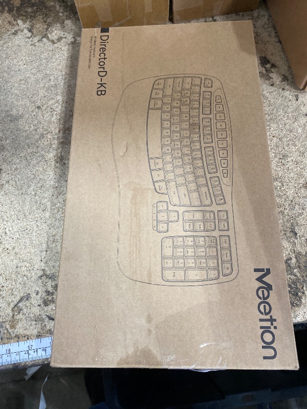 Photo 1 of *** MISSING USB C**** MEETION Wireless Ergonomic Keyboard, Wave Keys Wrist Rest Natural Typing Keyboard, 2.4G USB-A Cordless Receiver and USB-C Adapter, Ergo Computer Keyboard Compatible with Windows/Mac/PC/Laptop, Black