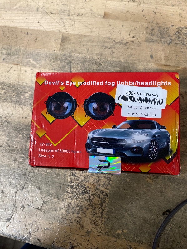 Photo 1 of (UNTESTED) spnanma Demon Eye Headlights for Cars and Motorcycles, 2PCS LED Dynamic Devil Eyes Light Kit with HD Lens, 6 Animated Eye Patterns, Universal 12-36V Eyeball Lights for Headlight or Fog Light