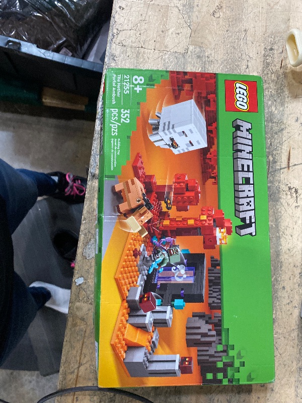 Photo 1 of (used)(unknown if complete) LEGO Minecraft The Nether Portal Ambush Adventure Set, Building Toy for Kids with Minecraft Action Figures and Battle Scenes
