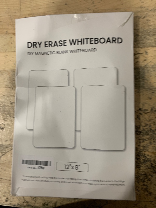 Photo 1 of 4 PACK Magnetic Dry Erase Board Sheet for Fridge, 12"x8" Erasable Refrigerator WhiteBoard w/ 6 Markers & 1 Eraser- Smooth and Flexible Small Magnet Blank Notepad for Home Kitchen Organizer and Planner