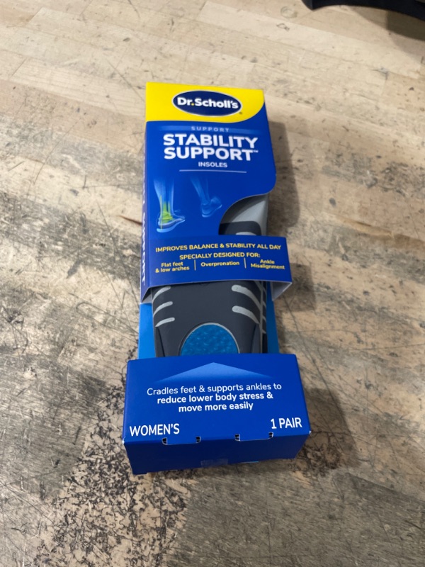 Photo 1 of ?Dr. Scholl's Stability Support Insoles, Flat Feet & Overpronation Low Arch Support, Improves Balance & Stability, Motion Control, Trim Inserts to Fit Shoes, Women's Size 6-10