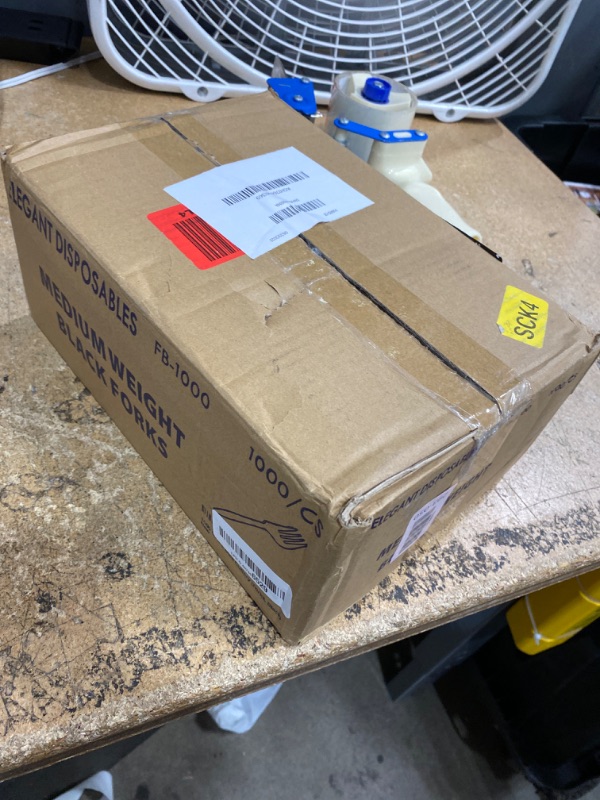 Photo 1 of 1,000 Plastic Disposable Forks Bulk Black Medium Weight Disposable Silverware Plastic Cutlery Fork