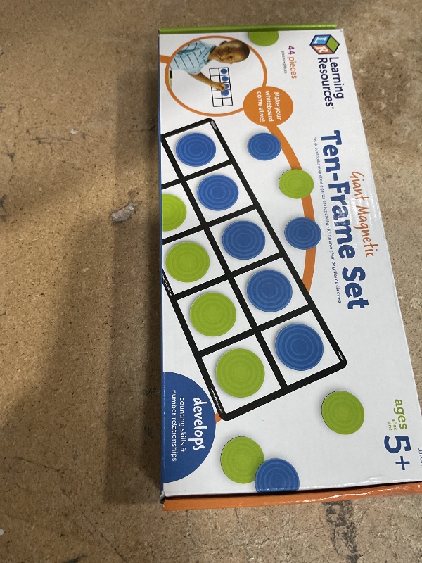 Photo 1 of Learning Resources Giant Magnetic Ten Frame Set, Set of 4, Ages 5+, Classroom Math Set, Magnetic Whiteboard Set, Classroom Demonstration