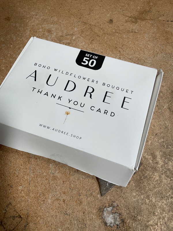 Photo 1 of AUDREE Wildflower Thank You Cards with Envelopes (50 Pack 4"x6") - Floral Greeting Cards with Adhesive Envelopes & Matching Stickers for Weddings, Birthdays, Bridal and Baby Showers