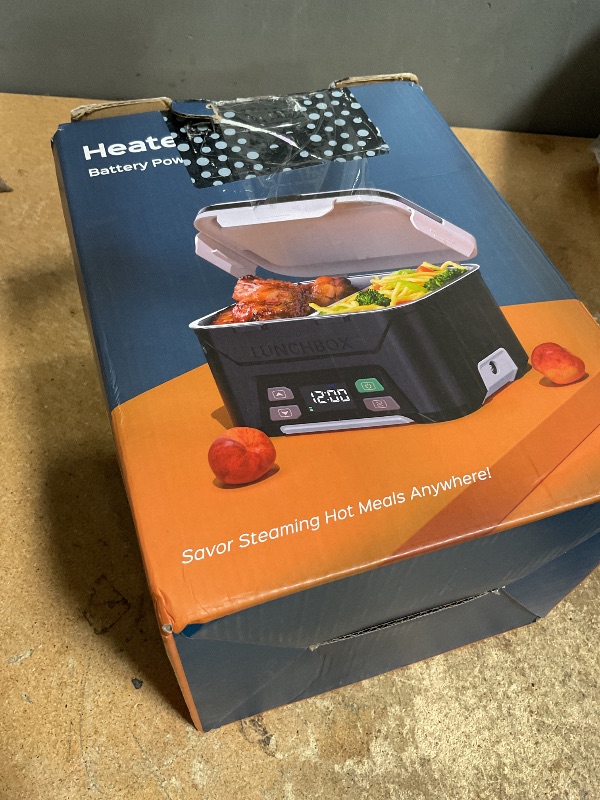 Photo 1 of EAST OAK Cordless Electric Lunch Box for Adults, Heated Lunch Box Battery Powered with Automatic Heating, 5.5 Cups Portable Food Warmer with Removable Tray Divider