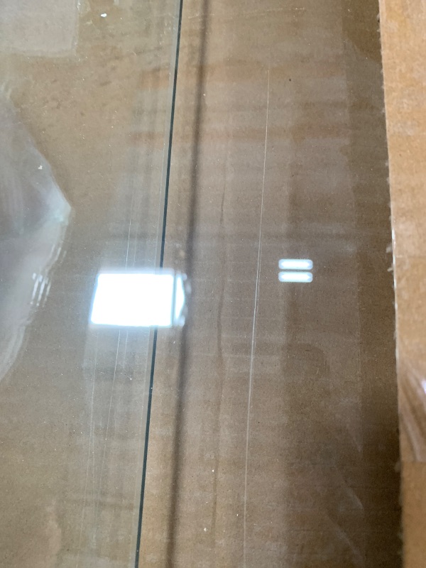 Photo 1 of ** Missing the frame only glass included has a minor scratch on it see pics *** ENSO SENKA 56-60” W x 76” H Frameless Sliding Shower Door, 5/16" (8mm) SGCC Tempered Clear Glass with Easy-to-Clean Coating, Brushed Gold