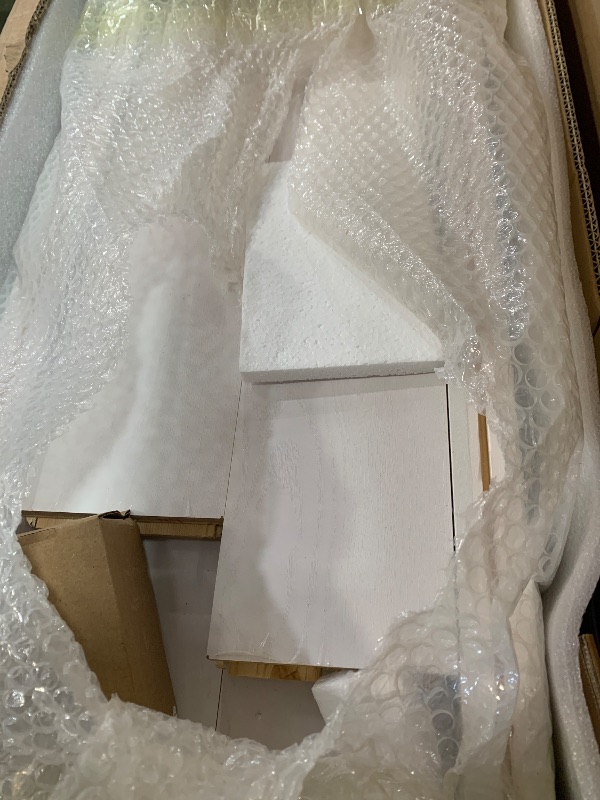 Photo 1 of *************DAMAGED, FOR PARTS ONLY************
S&Z TOPHAND® 54 in x 96 in Glass Sliding MDF Barn Door with 10FT Sliding Door Hardware Kit, 5 Tempered Frosted Glass, Slab Inside Covered with Water-Proof PVC Surface, Simple DIY Assembly