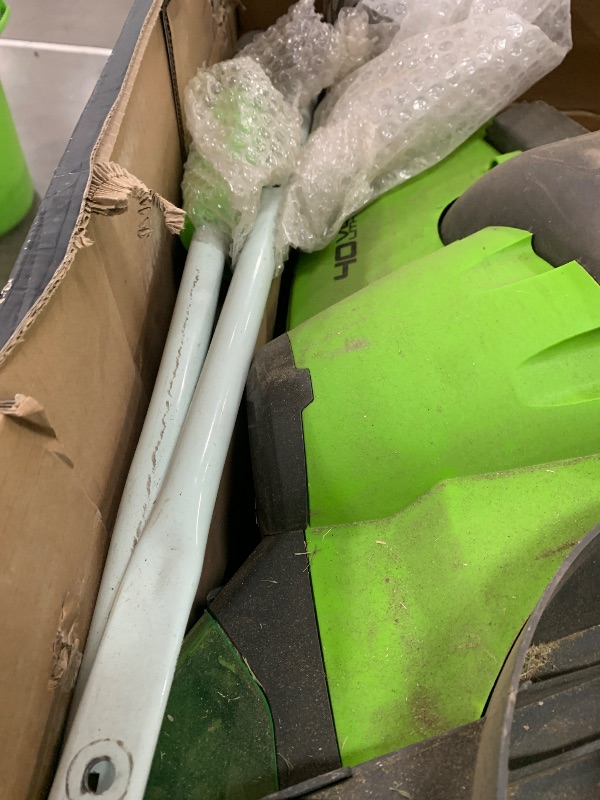 Photo 1 of (missing battery, part only, xl) )Greenworks 40V 20" Twin Blade Mower, 4.0Ah + 2.0Ah Battery