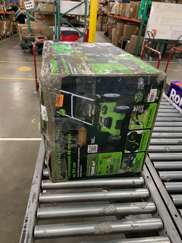 Photo 1 of (missing battery, part only, xl) )Greenworks 40V 20" Twin Blade Mower, 4.0Ah + 2.0Ah Battery